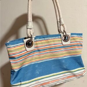 Coach Hampton striped Watercolor satchel